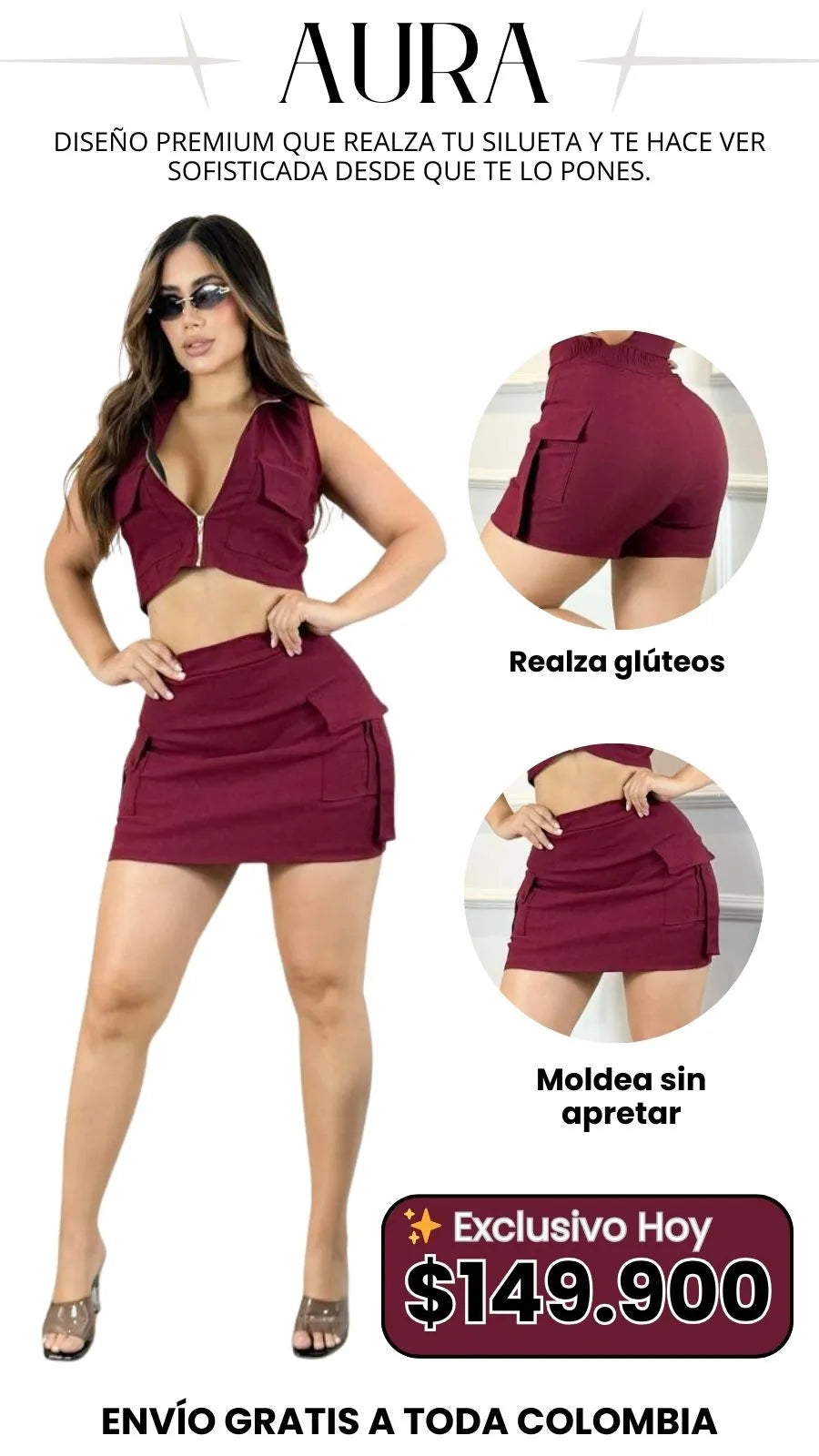 Conjunto Blusa Y Falda Cargo